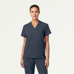 Jaanuu Helia Classic Scrub Top, Gray, Size L